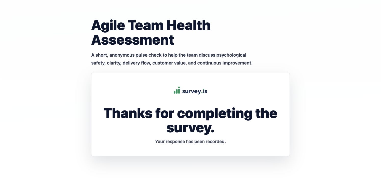 Survey completion screen